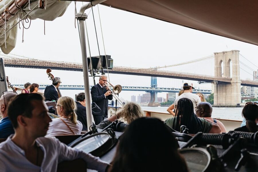 NYC: Sunset Jazz Sail aboard the 'Clipper City' - Drinks, snacks, and the onboard setup