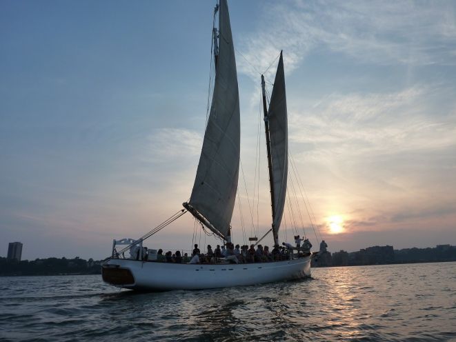 NYC: Sunset Sail Aboard Schooner Adirondack - Leaving Chelsea Piers for the Hudson
