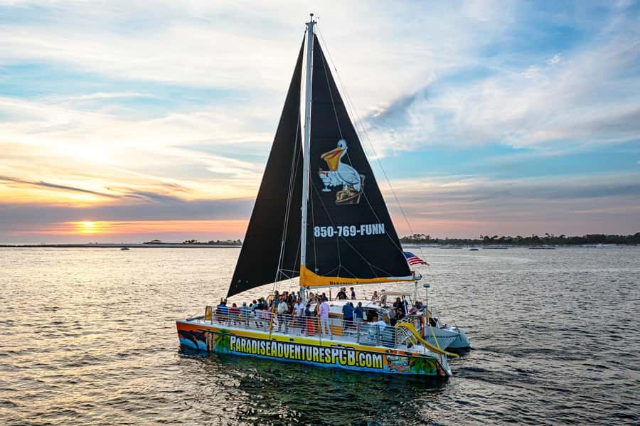 Panama City Beach: Sunset Sail on the Privateer Catamaran - Setting sail from 4114 Jan Cooley Drive