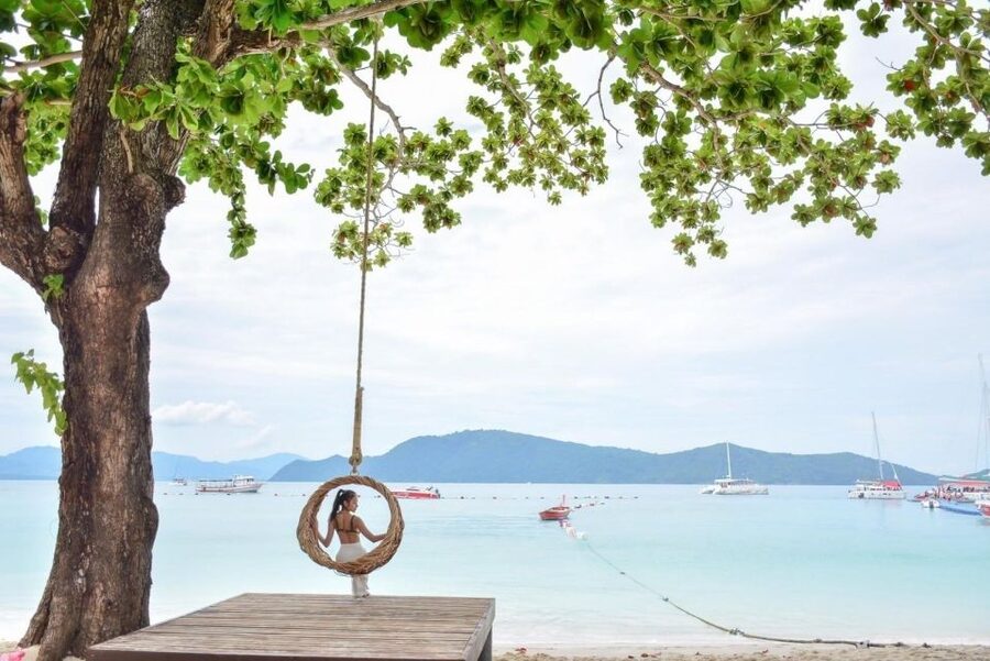 Phuket: Coral Island & Sunset Dinner by Sailing Catamaran - Dinner with a sunset near Promthep Cape
