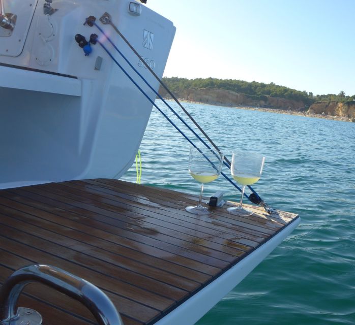 Portimão: Private Sailing Boat Tour with Swim and Wine - João de Arens is the main swimming stop