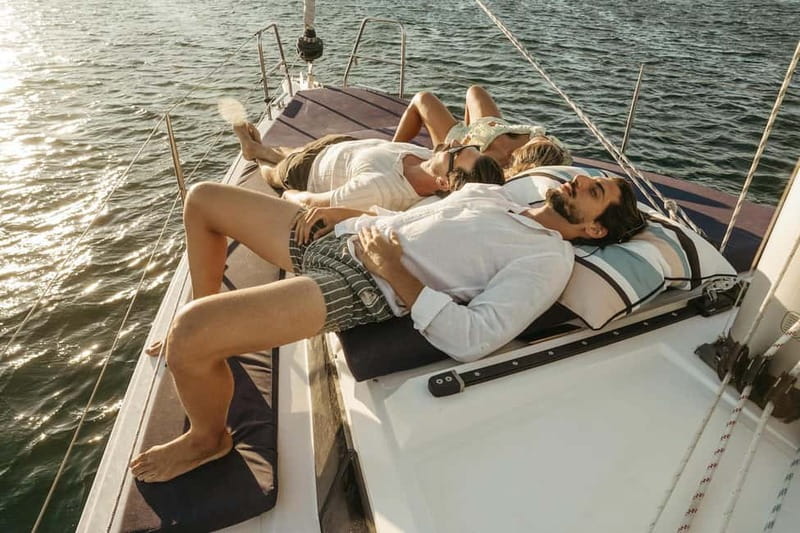 Portimao: Sunset Luxury Sail-Yacht Cruise - Swimming, dolphins, and time on deck