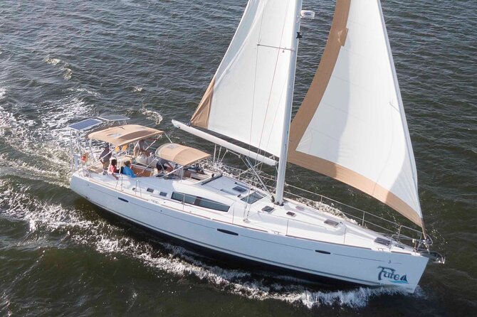 Private Luxury Sunset Sail on the 50ft Sailing Yacht Fate BYOB - Passing Under the Ravenel Bridge