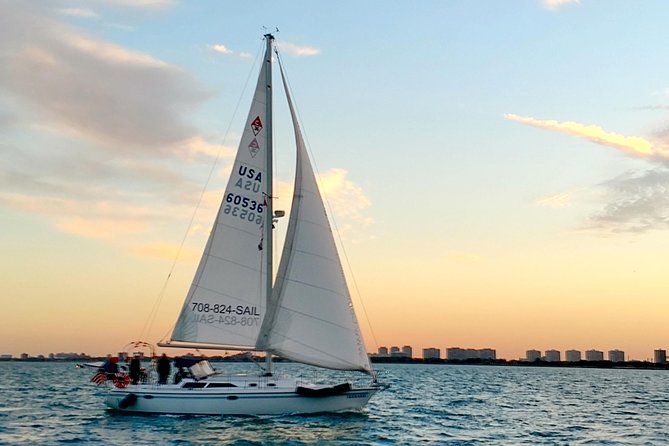 Private Sailing on Beautiful Lake Michigan - Navy Pier, Chicago - The skyline, seen from Lake Michigan