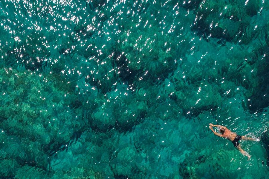 Rhodes: Sailing Yacht Cruise with Food & Drinks (SmallGroup) - Swimming at Anthony Quinn Bay