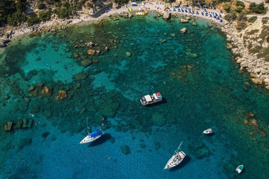 Rhodes: Sailing Yacht Cruise with Food & Drinks (SmallGroup) - Where Traganou Bay fits into the day