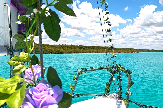Sail 4hr in the most SECRET Spot of Bacalar and Beach Club. - A tropical picnic with hibiscus water