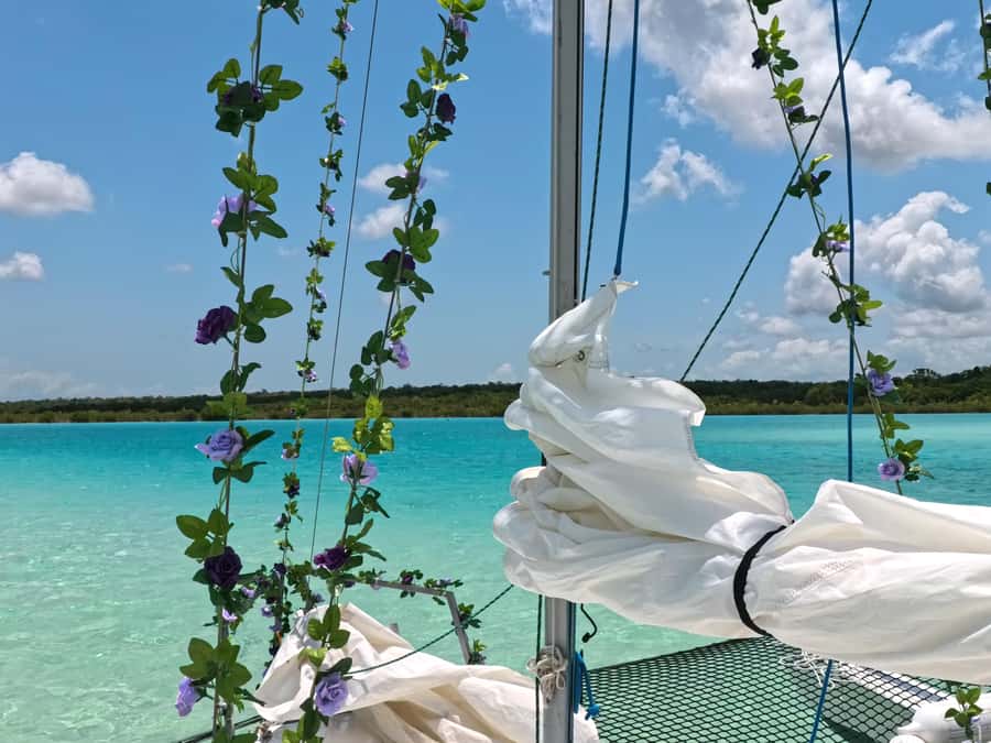 Sail for 4 hours in the most SECRET spot in Bacalar. INCLUDES Beach Club. - Why the southern end of Bacalar feels different