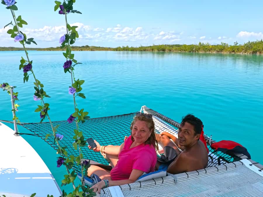 Sail for 4 hours in the most SECRET spot in Bacalar. INCLUDES Beach Club. - What the $196 price gives you