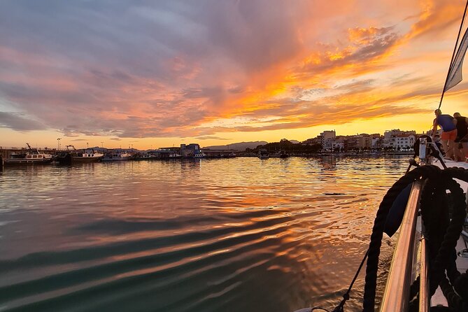 Sailing catamaran at Sunset of 2 hours Duration - Leaving Marina Cambrils at 7 pm