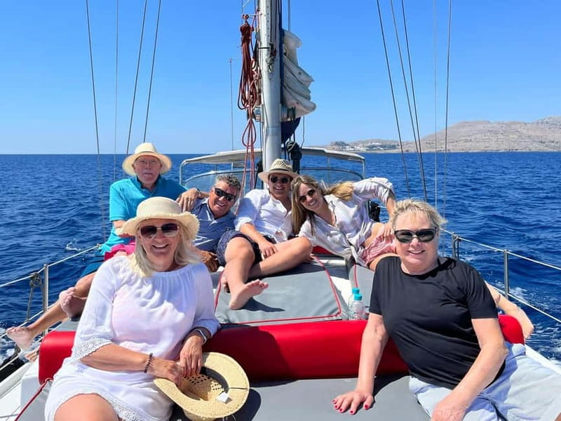 Sailing tour around Lindos with food and drinks - Other routes, from cave hopping to sunset water