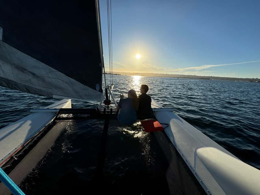 San Diego Bay: 2.5 hour Pure Catamaran Sailing Cruise - Bow Nets, Padded Seats, and the Best Place to Sit