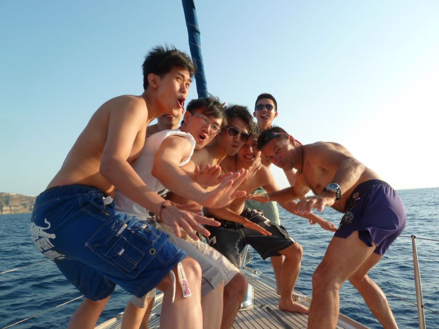 Santorini Caldera: Morning Sailing Cruise with Meal - Passing Akrotiri Lighthouse and entering the caldera