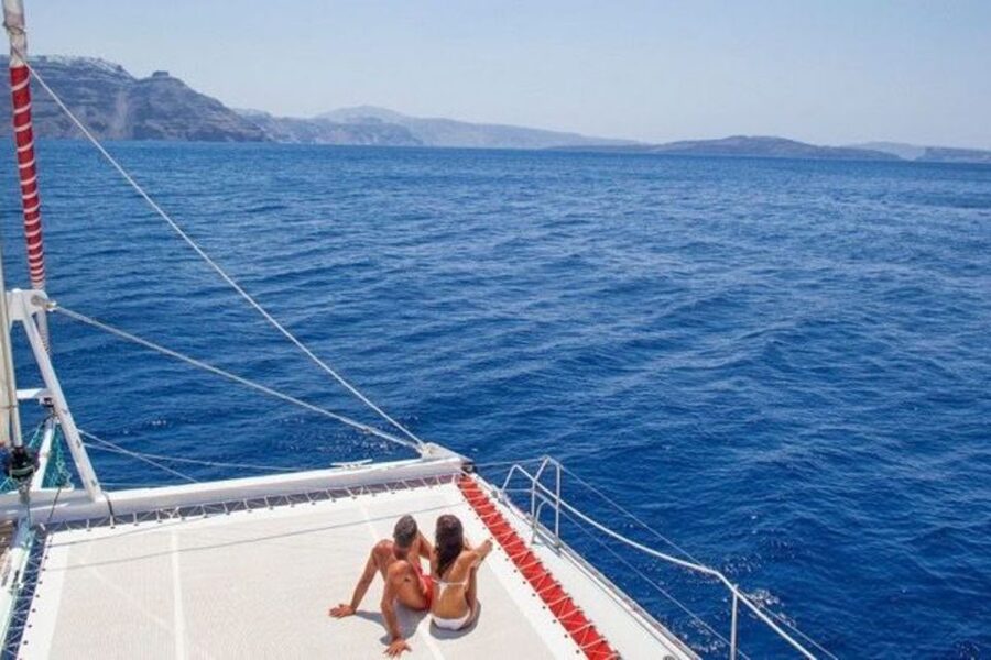 Santorini: Dream Catcher 5-hour Sailing Trip in the Caldera - Swimming and snorkeling from the boat