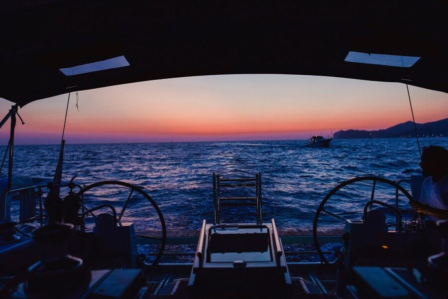 Santorini: Private Caldera Sailing Trip with Open Bar & Meal - White Beach photo stop
