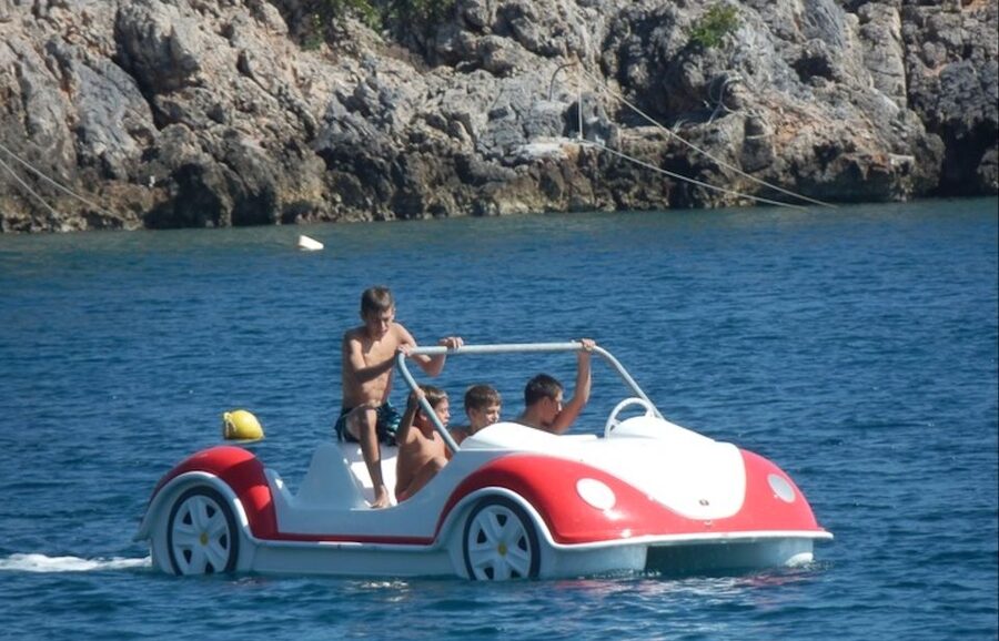 Santorini: Sail into Serenity with Our Pedal Boats - Getting started with an English- or Greek-speaking instructor