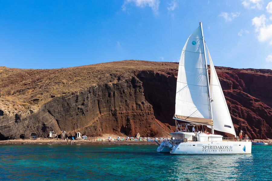 Santorini: Sailing Catamaran Cruise with BBQ and Drinks - Key points to know before booking