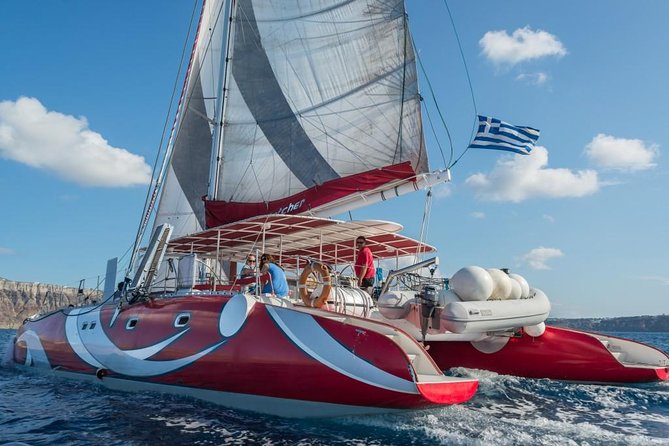 Santorini Sailing Dream Catcher with BBQ Lunch and Drinks - Sailing past the lighthouse and Indian Head Mountain