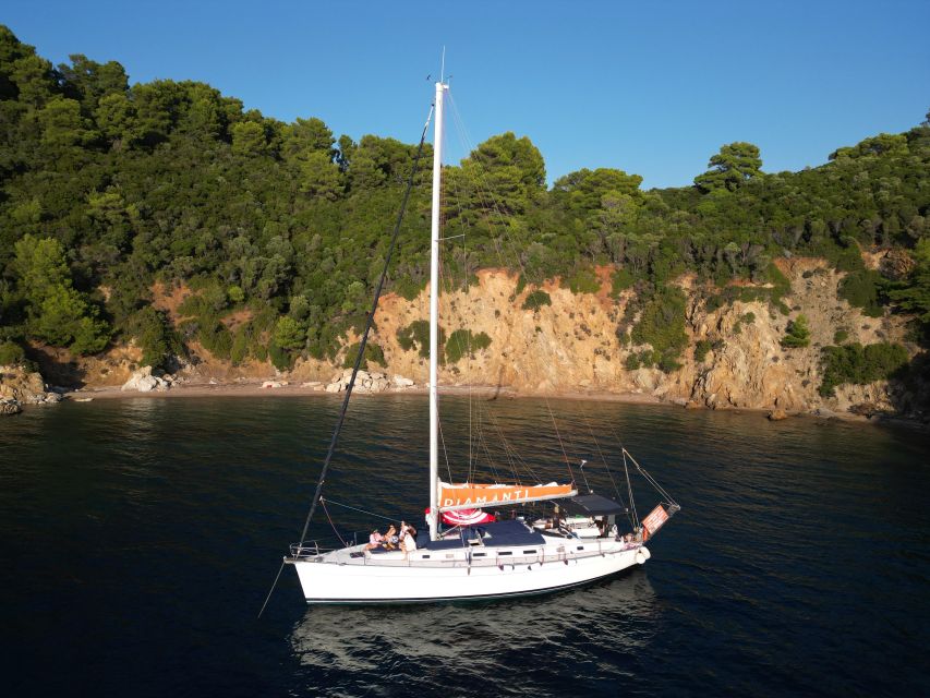 Skiathos: Private Sailing Trip with Lunch and Snorkeling - Snacks, snorkeling, and the second water stop