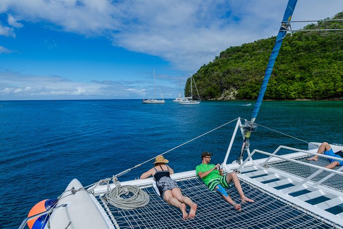 St Lucia Catamaran Day Sailing and Sightseeing Tour - Soufriere Bay and the Pitons from sea level