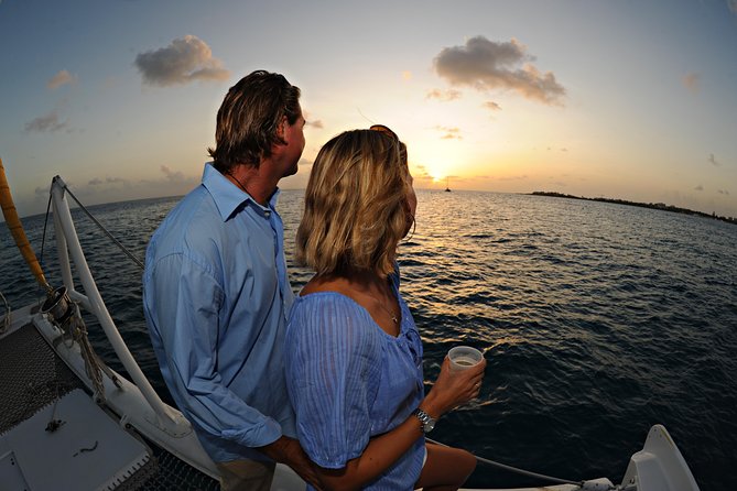 St. Martin Sunset Sail - Sunset From the Deck or the Forward Nets