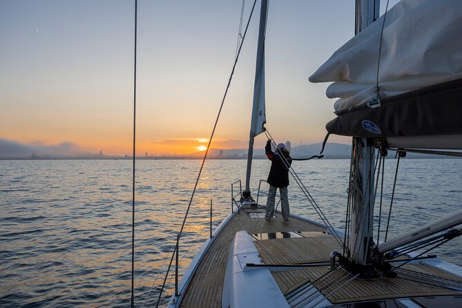 Sunset On A Luxury Sailboat From Port Olimpic - What the two hours feel like