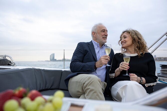 Sunset On A Luxury Sailboat From Port Olimpic - A closer look at the service