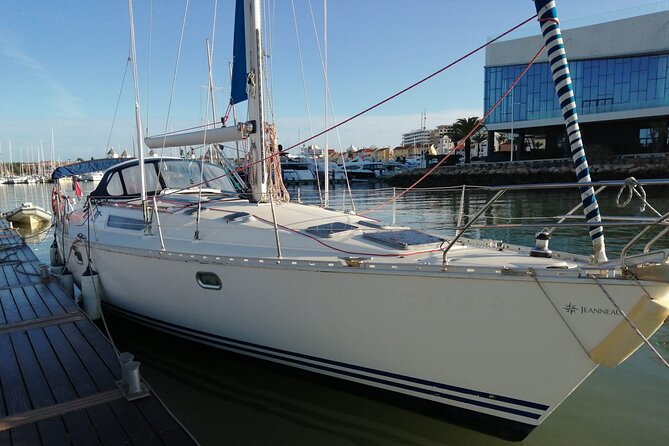Sunset on a Luxury Sailing Yacht from Vilamoura (Max 12 Guests) - The tiny beach reached only from the sea