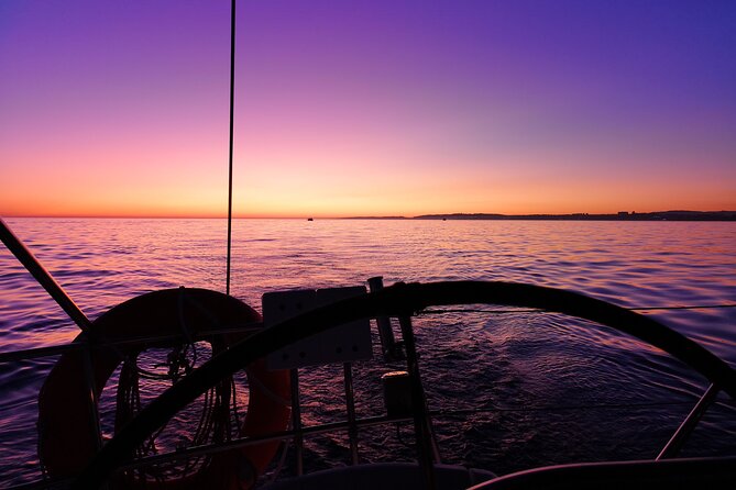 Sunset on a Luxury Sailing Yacht from Vilamoura (Max 12 Guests) - From Vilamoura Marina toward Falésia Beach
