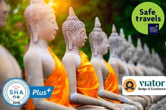 Sunset Sail, Glittering Tempels at Afternoon Ayutthaya Tours - Wat Yai Chai Mongkhon and its long rows of Buddha images