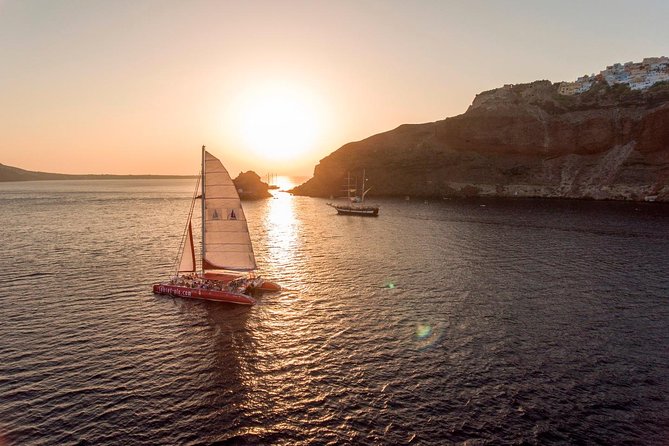 Sunset Sailing Catamaran Cruise in Santorini with BBQ and Drinks - Sailing beside the volcano and Palea Kameni