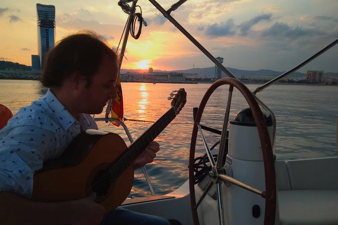 Sunset Sailing Experience w/ Live Spanish Guitar & Spanish Tapas - A Sunset Sail With Barcelona as the Backdrop