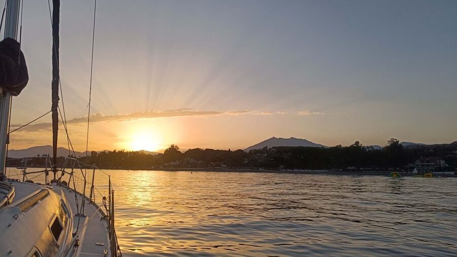 Sunset Sailing in Private Sailboat Puerto Banus Marbella - Leaving Puerto Banús and finding the coast