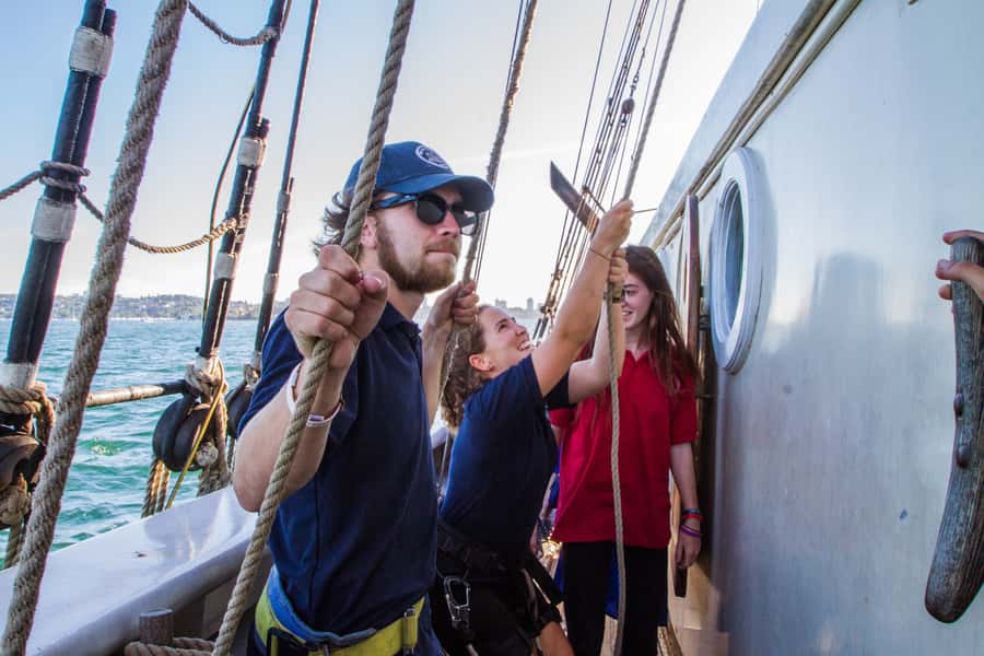 Sydney: Tall Ship Harbour Twilight Dinner Cruise - The optional mast climb