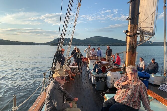 Windjammer Classic Sunset Sail from Camden, Maine - Bayview Landing and the first lift of the sails